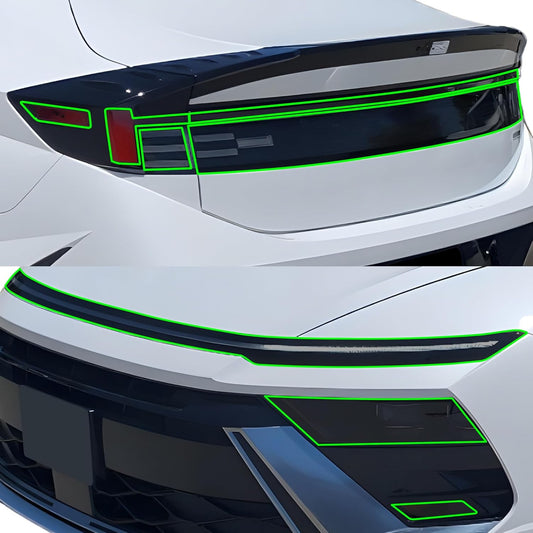 BOGAR TECH DESIGNS Precut for Hyundai Sonata 2024-2025 Full Headlight Taillight Tint Kit, Light Smoke