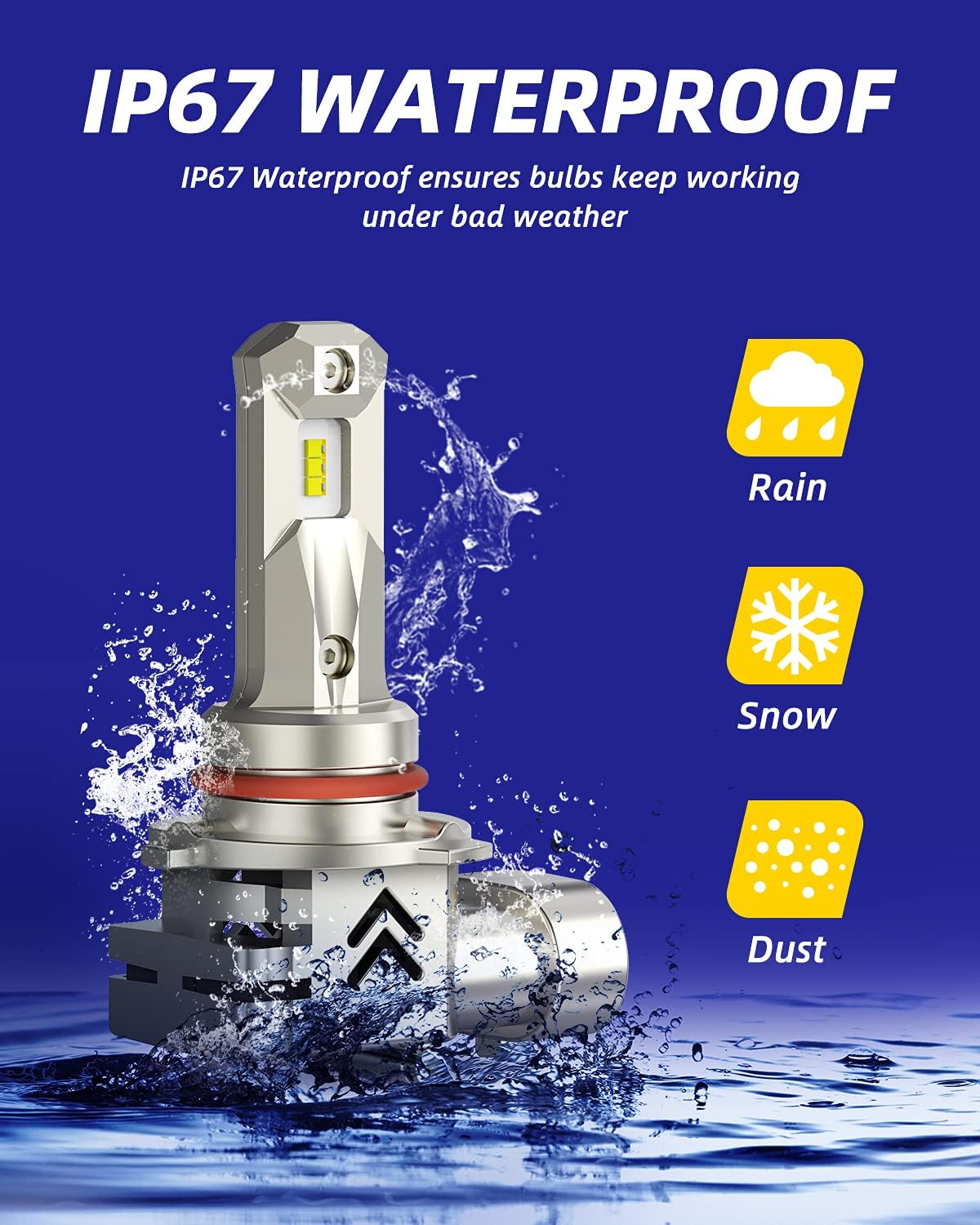 AUTOONE Upgraded 9005 LED Bulbs 22000 Lumens for High Beam, 600% Brighter 6500k White Wireless Plug and Play Canbus Ready Automotive Light Bulb Replacement for Halogen