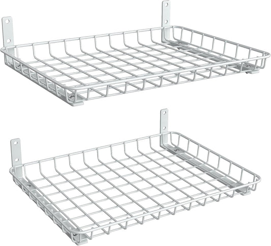 TORACK 2-Pack 12x18 Inch Wall-Mounted Shelves, Garage Wall Shelf for Closet & Laundry Room, Heavy-Duty Floating Shelves Hold Up to 60 lbs(White)