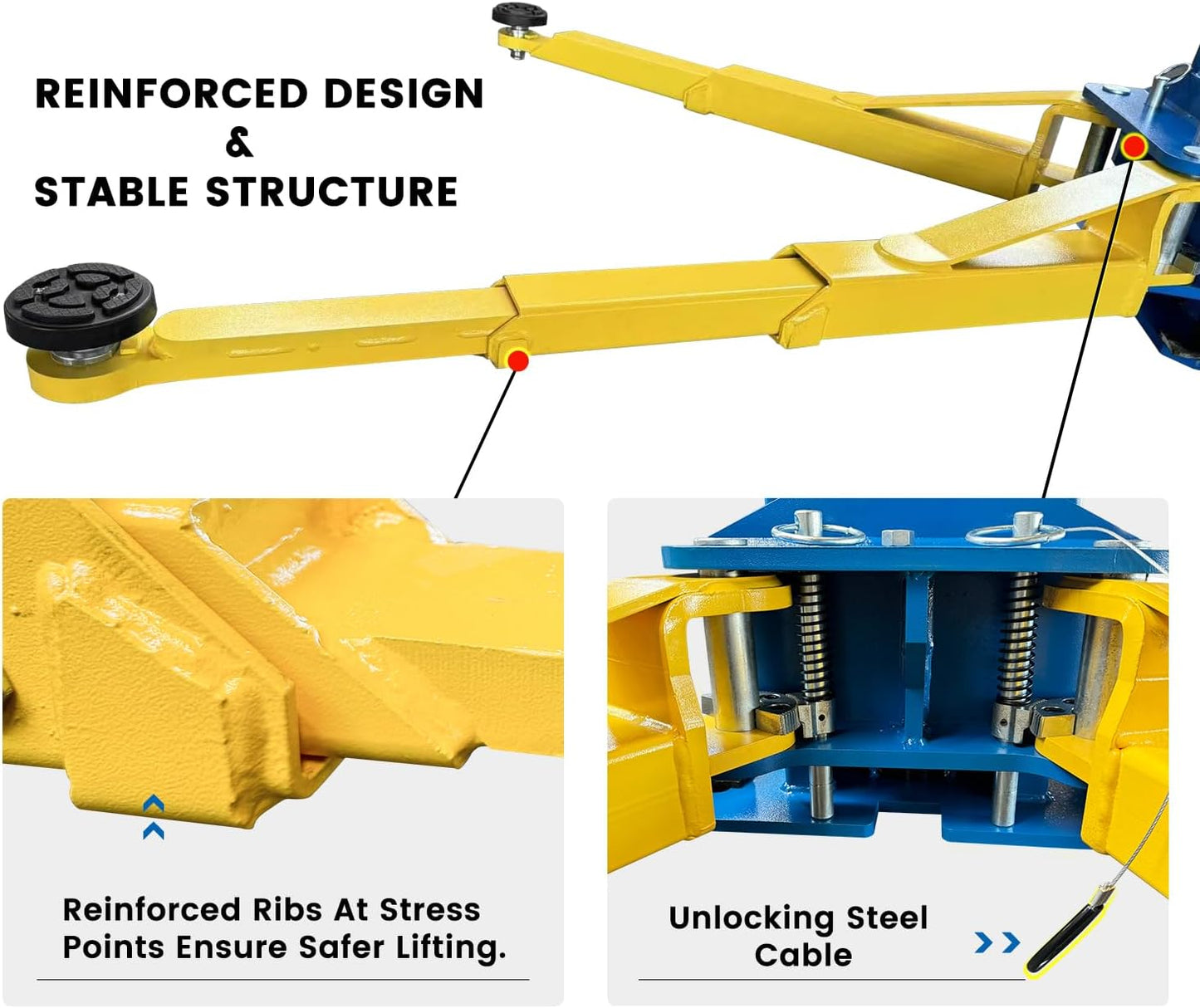 110V Two Post Car Lift 11,000 LBS, Single-Sided Unlocking Heavy Duty Floor Plate 2 Posts Auto Hoist Truck Lift for Garage 3 Year Warranty