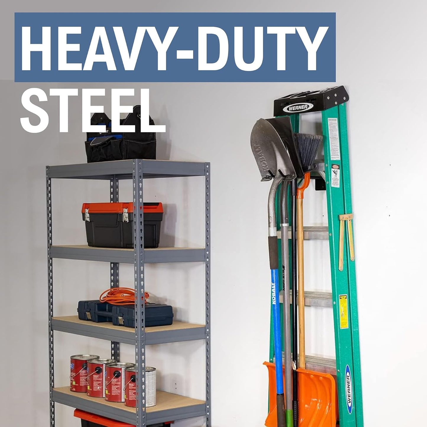 StoreYourBoard Ladder Storage Wall Hook – Heavy Duty Steel Ladder Hanger for Garage Wall, Holds 2–3 Ladders, Ladder Hooks for Wall Mount, Supports up to 50 lbs