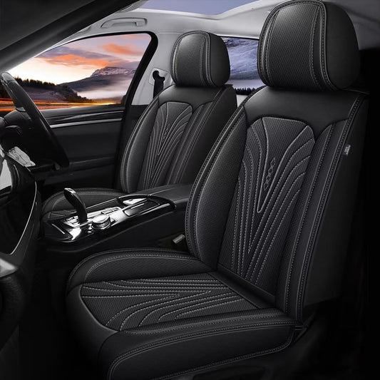 2 Front Car Seat Cover Fit for Toyota Camry 2012-2024 2025 Faux Leather Breathable Waterproof Camry Seat Covers Automotive Cushion Protector Compatible Airbag (2 Seats & Black)