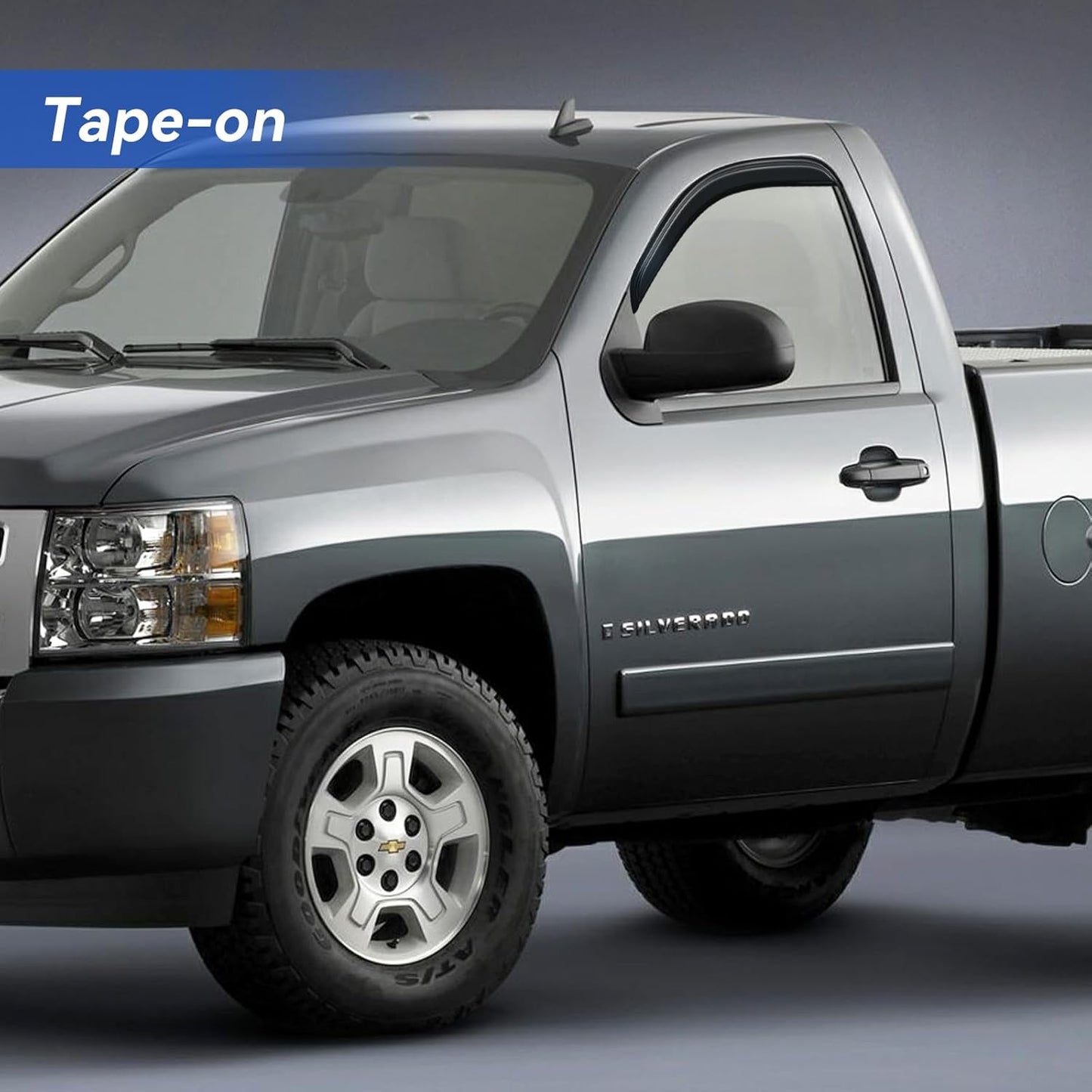 Window Visors Rain Guards for 2007-2013 Chevy Silverado/GMC Sierra 1500 Regular Cab, Window Vent Wind Deflectors Visors Shades for 07-14 Silverado/Sierra 2500HD 3500HD Standard Cab