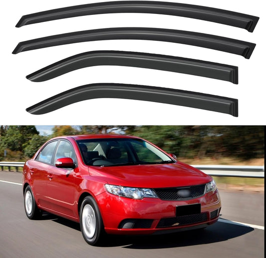 Window Visors Rain Guards for 2009 2010 2011 2012 2013 Kia Forte, Out-Channel Window Vent Wind Deflectors Visors Shades for 09 10 11 12 13 Kia Forte