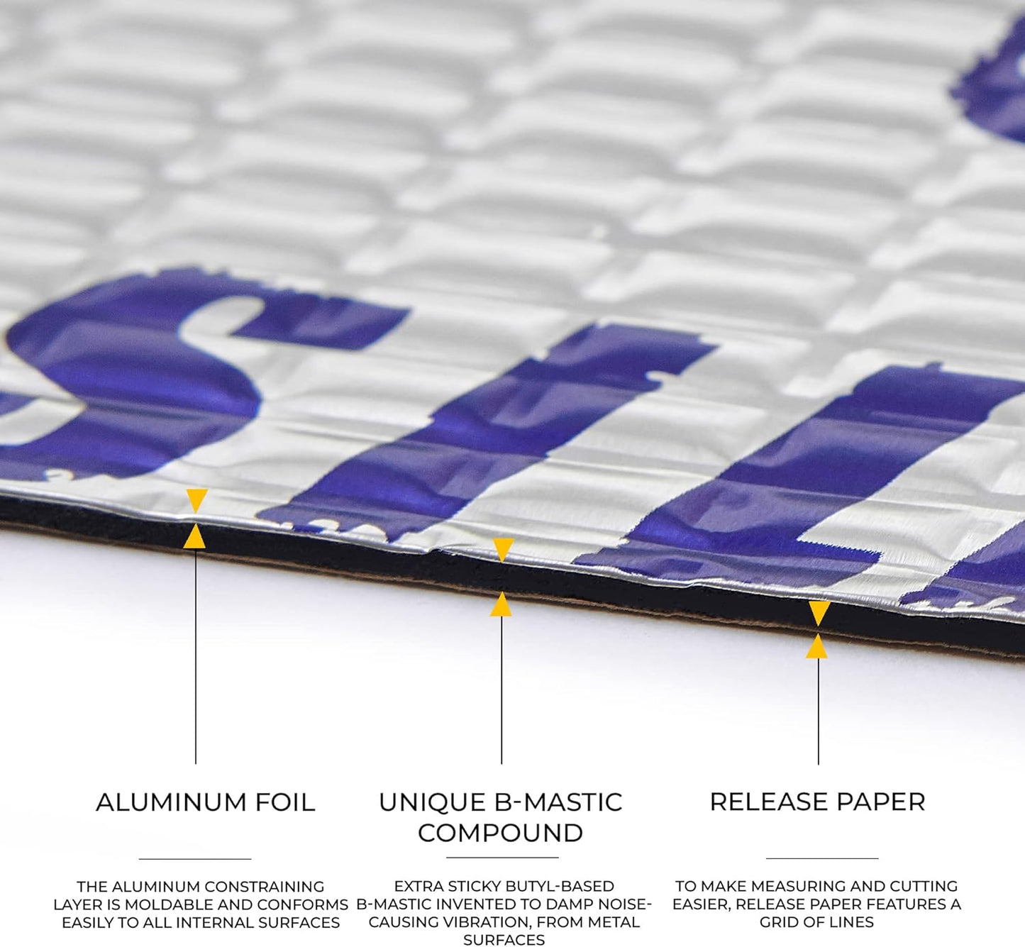 Siless 50 mil (1.3mm) 52 sqft Car Sound Deadening mat - Butyl Automotive Sound Deadener - Noise Insulation and Vibration Dampening Material ( 52 sqft)