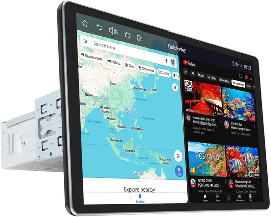 Joying Single Din Touchscreen Radio 10.1 Inch Car Stereo with Apple Carplay & Android Auto, 4GB+64GB Android 13 Head Unit with Mirror Link, AM/FM, Bluetooth, SWC, GPS(JY-UTS10N4)