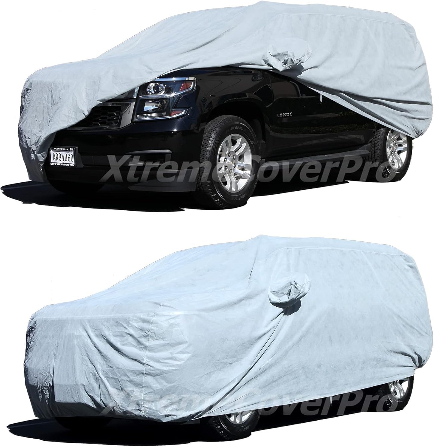 All Weather Waterproof car Cover Good for rain Snow uv Protection dust Large Size SUV Sienna Escalade Tahoe Yukon X7 Sequoia Range Rover Pacifica Gray