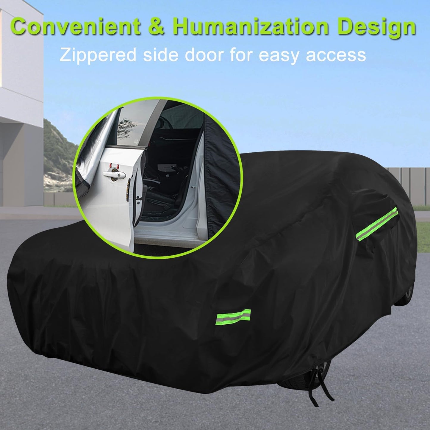 Car Cover Custom Fit for Camaro, Waterproof All Weather Full Exterior Cover Rain Snow UV Protection Cover with Door Zipper