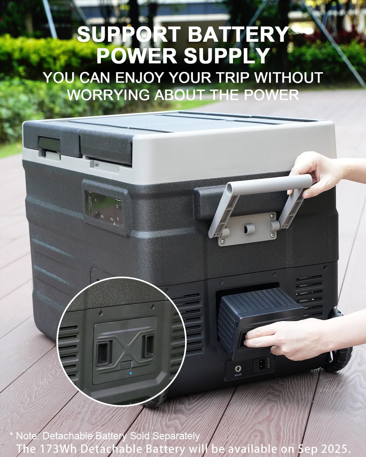 ELECAENTA 12 Volt Refrigerator, 43qt Dual Zone Car Fridge, Portable Freezer -4℉~68℉, Support DC/AC/Solar (Detachable Battery Optional), Electric Cooler for Camping Travel Fishing Road Trips