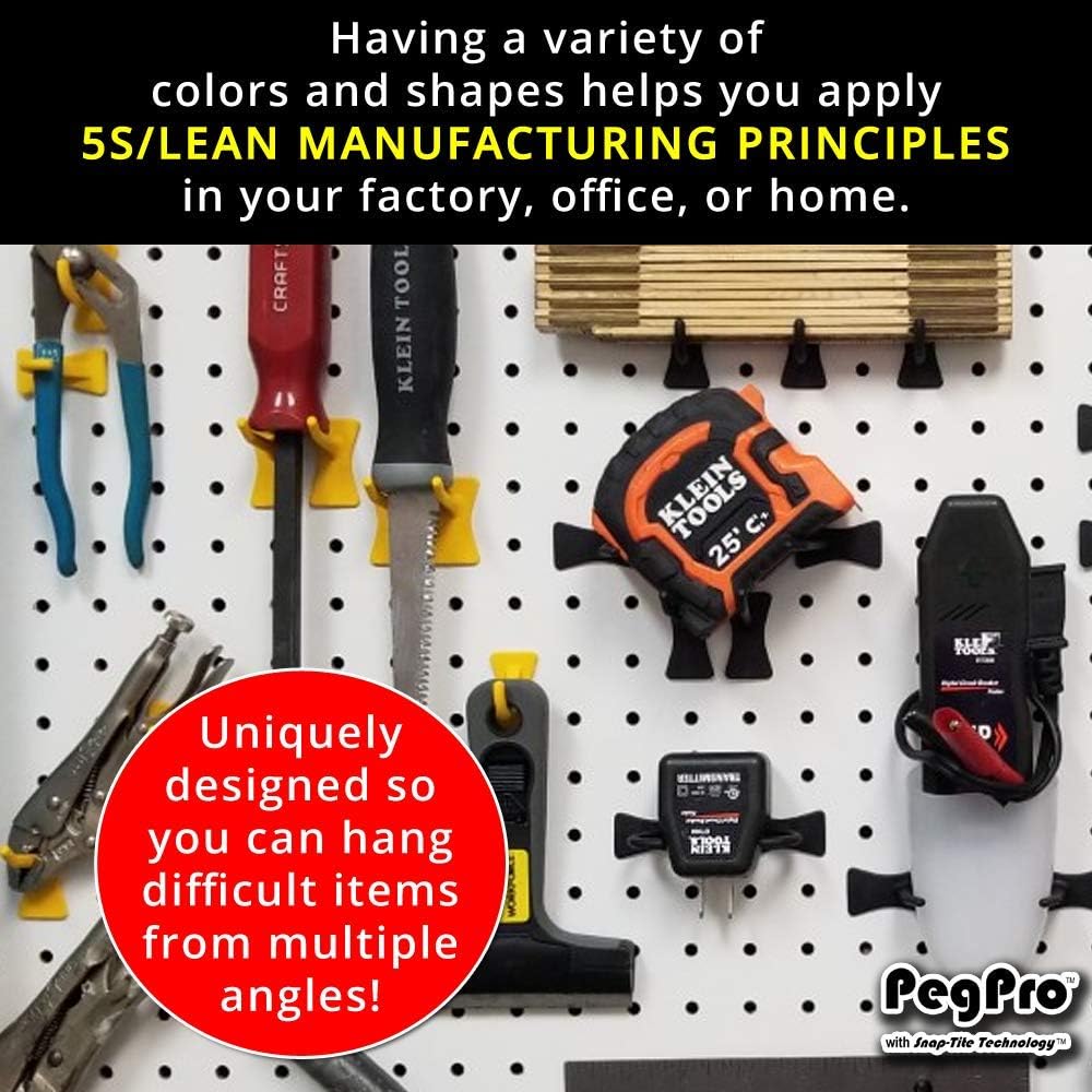 PegPro® 2" Hooks Kit for Standard “Wood Fiber” pegboard – Durable Plastic Pegboard Hooks - for Garage, Kitchen, Craft Room, and More (2" Hook - 24 Pack, Pink)