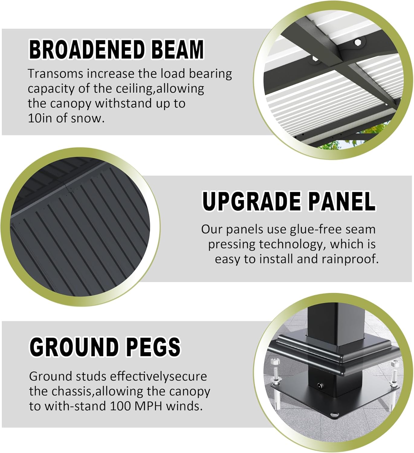 12x20x8.7 FT Carport with Galvanized Steel Roof, Heavy Duty Metal Carport Canopy, Car Shelter Garage for Pickup, Boat, Car and Tractors, Grey