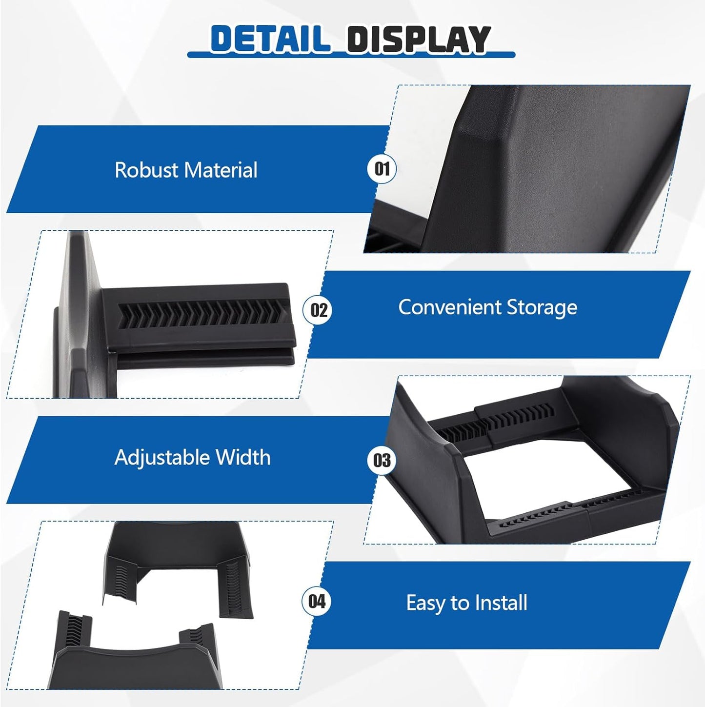 2 Pcs Car Tire Display Stand Wheel Display Rack Adjustable Width Rim Storage Wheel Rim Holder Tyre Stand Base Tire Tray Base for Exhibition Shop Garage Trade Show, Black