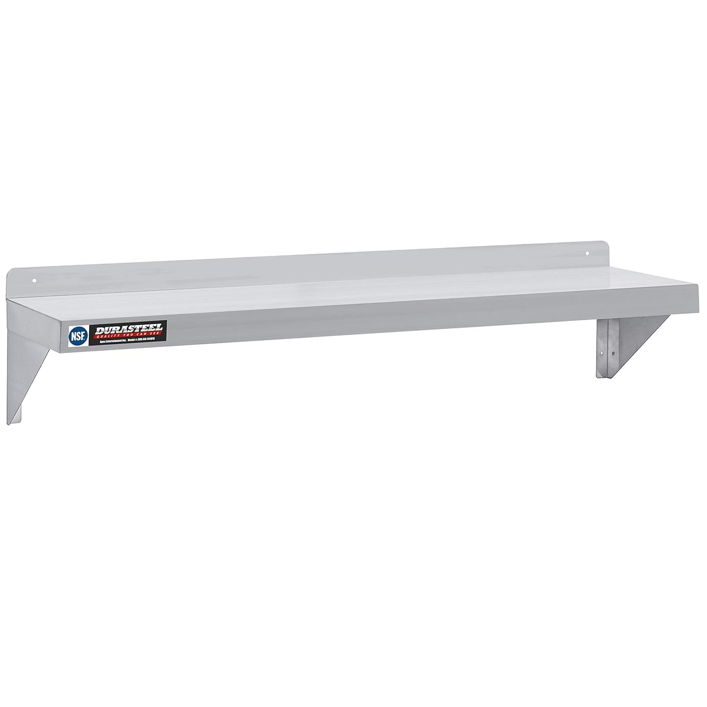 DuraSteel Heavy Duty Wall Mount Shelf - 48" Wide x 14" Deep Classic Stainless Steel Wall Floating Shelves - NSF Metal Storage Wall Shelves - For Commercial Kitchen, Laundry Room, Garage, Food Truck