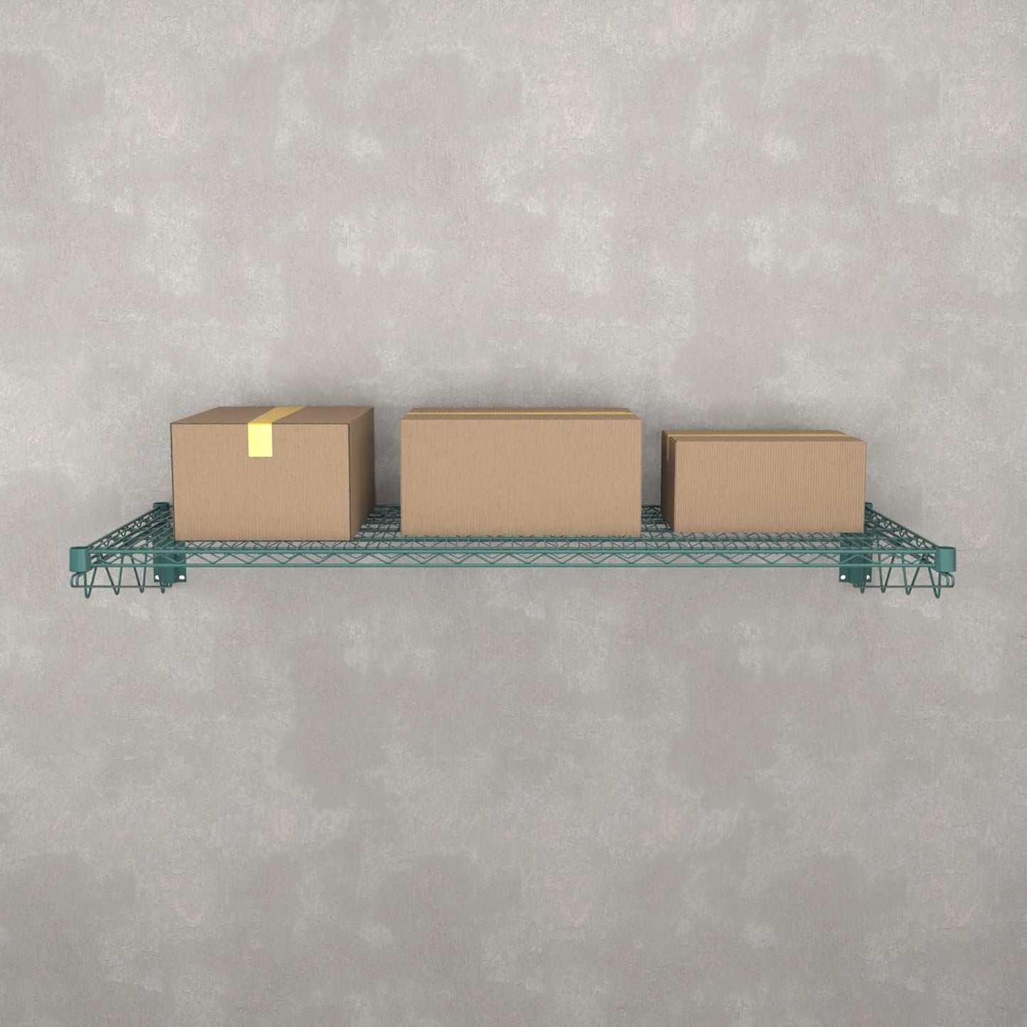 24" x 60" Green Epoxy Wire Wall Mount Shelf