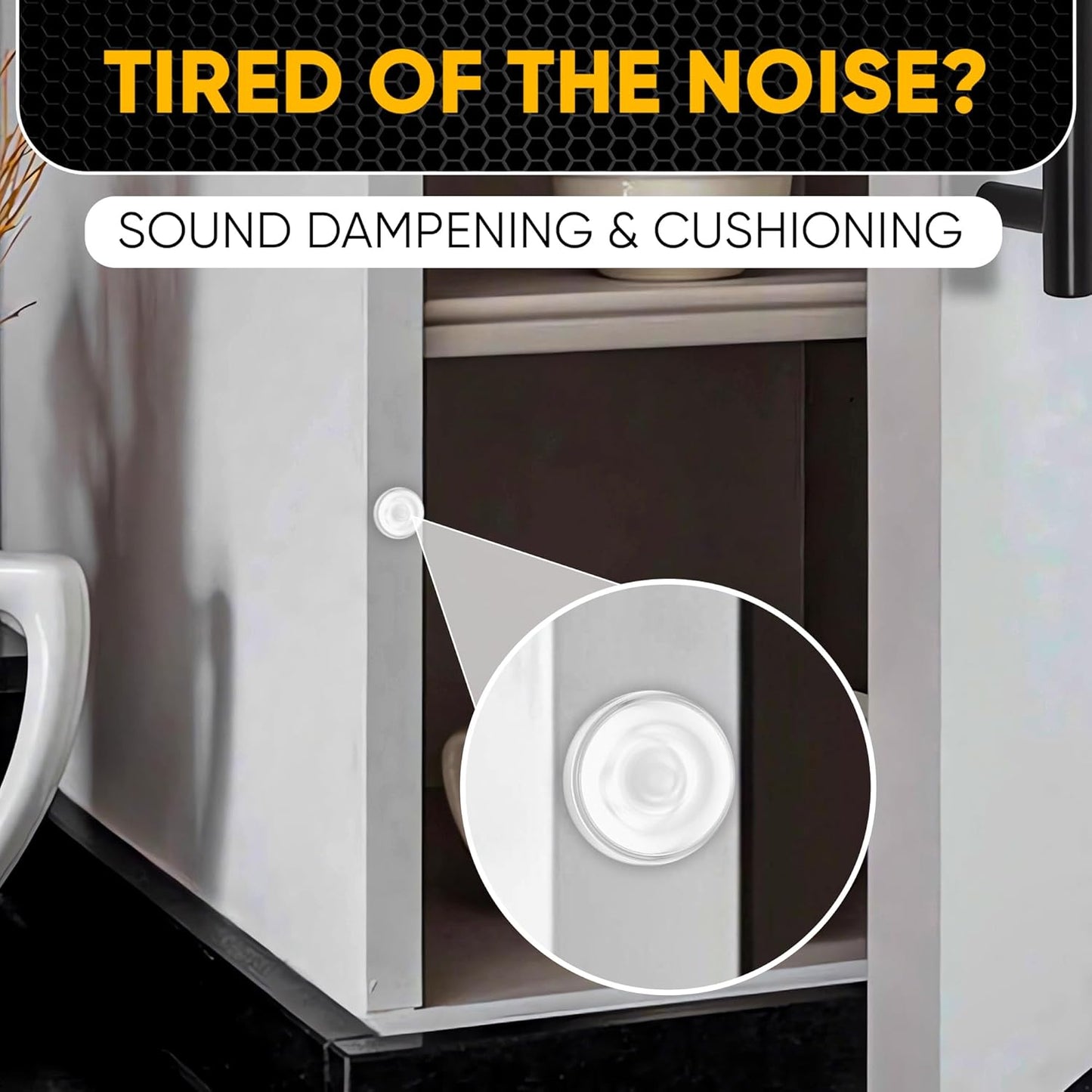 25 Clear Silicone Cabinet Door Bumpers – Self-Adhesive Pads, Quiet Soft Close Drawer Stoppers, Kitchen Sound Dampening Jelly Buttons – Vellax