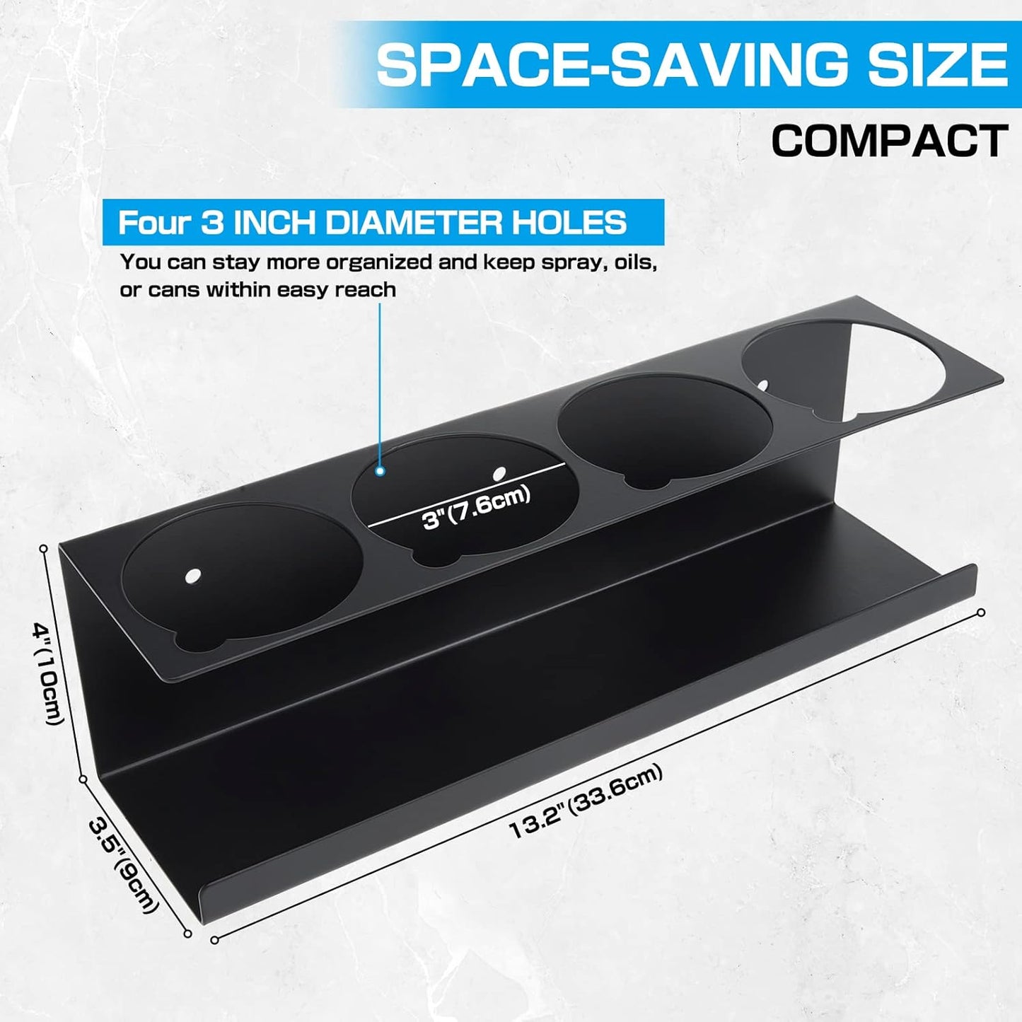 RealPlus Aerosol Spray Can Holder Rack Organizer, 4 Can Spray Bottle Holder Heavy-Duty Steel Wall Mounted for Garage and Workspace, Pack of 4