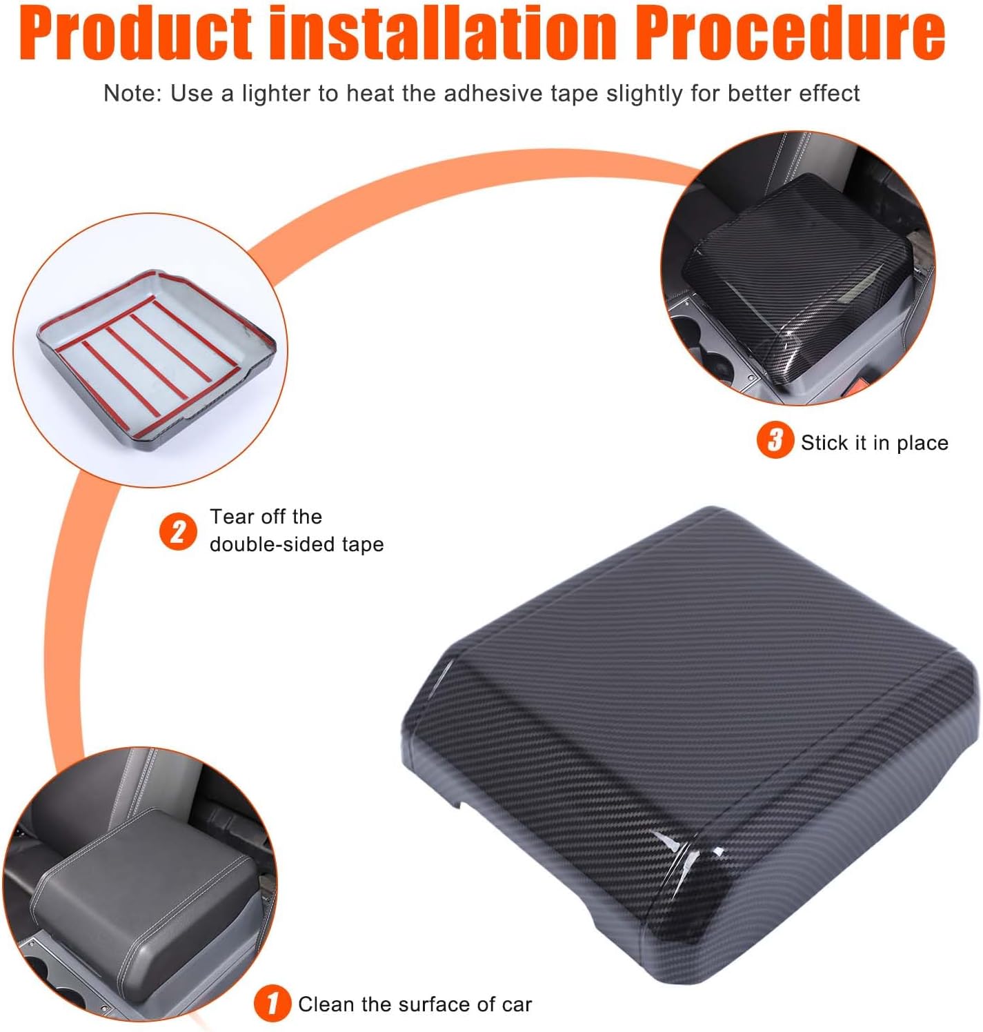 Armrest Box Cover Center Console Pad Compatible with INEOS Grenadier 2020-2025, Auto Armrest Cover, Fashionable and Beautiful, Waterproof Car Center Console Armrest Cover (Carbon Fiber)