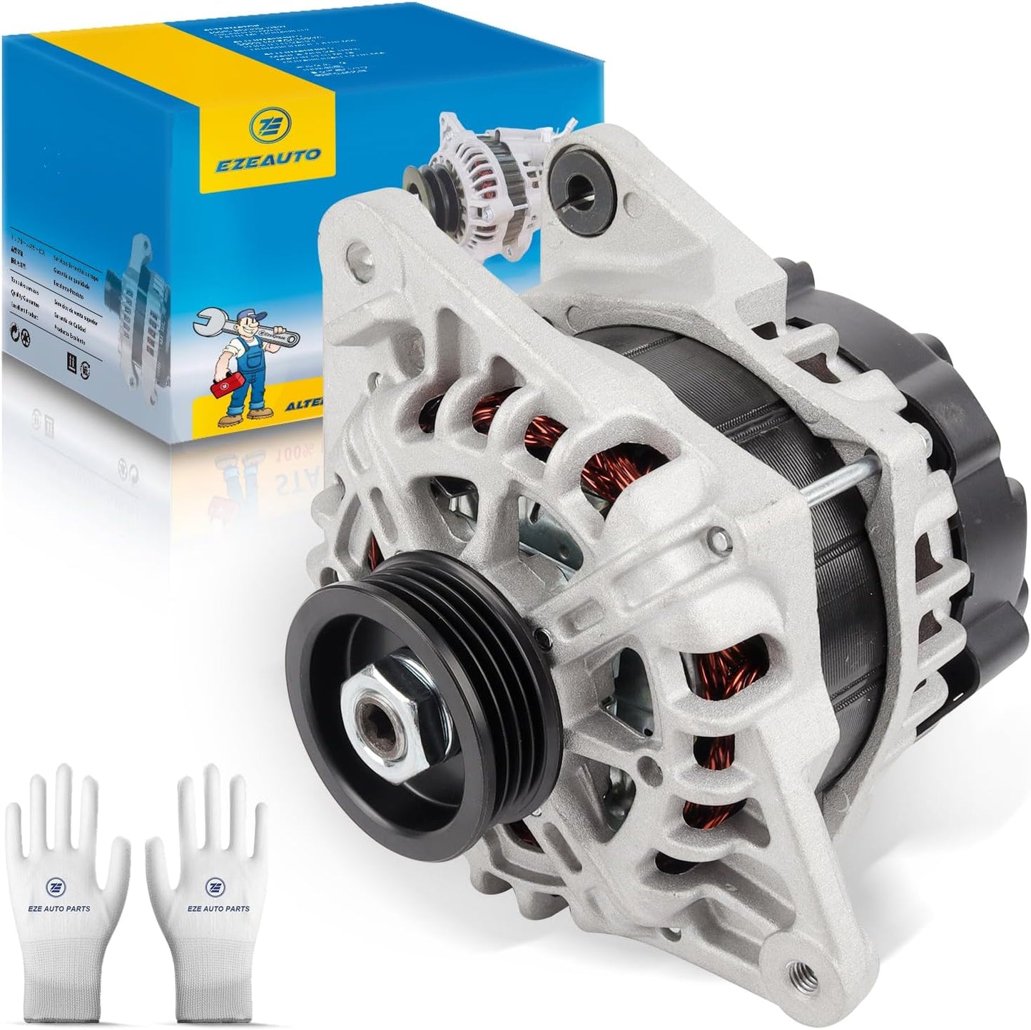 Ezexpreze 11311 New Alternator Replacement for 2007-2012 Hyundai Elantra 2.0L, 2010 2011 Kia Soul 2.0L, 2007-2009 Spectra 2.0L L4, 2655635, 600162, 3730023650, AVA0102, 40046020, 40046031