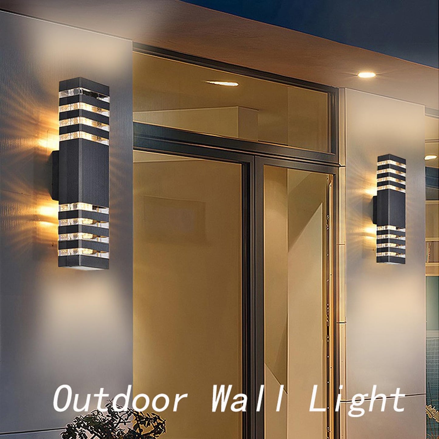 18inch LED Square Up & Down Wall Lights,24W Outdoor Wall Light 4000K Day White Aluminum Body Waterproof IP65 LED Exterior Light Fixtures Wall Mount for House Patio Garage Garden. (4 Pack)