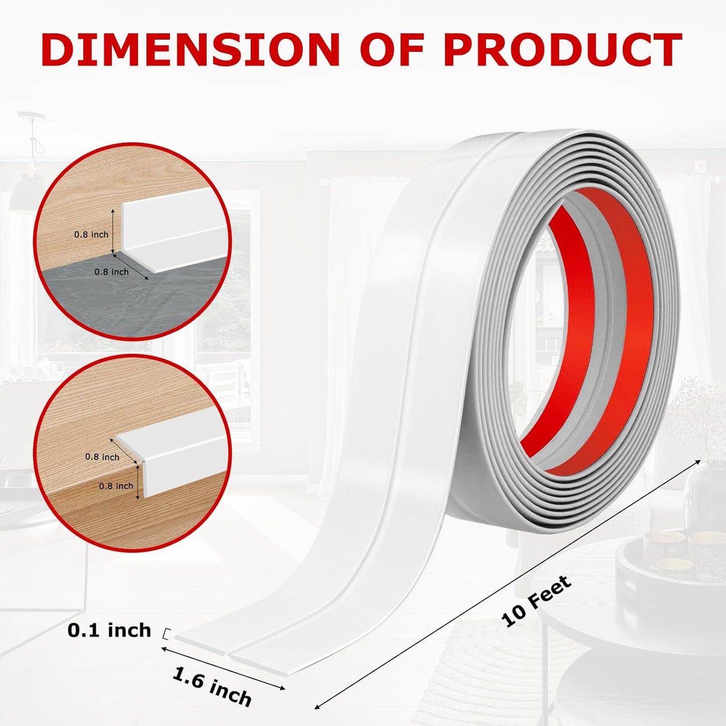 Flexible Wall Corner Protector Moulding Trim Peel and Stick Wall Corner Guards Edge Protector Self Adhesive Molding Trim Strip for Edge Ceiling (White, 1.6 in x 10 Ft)