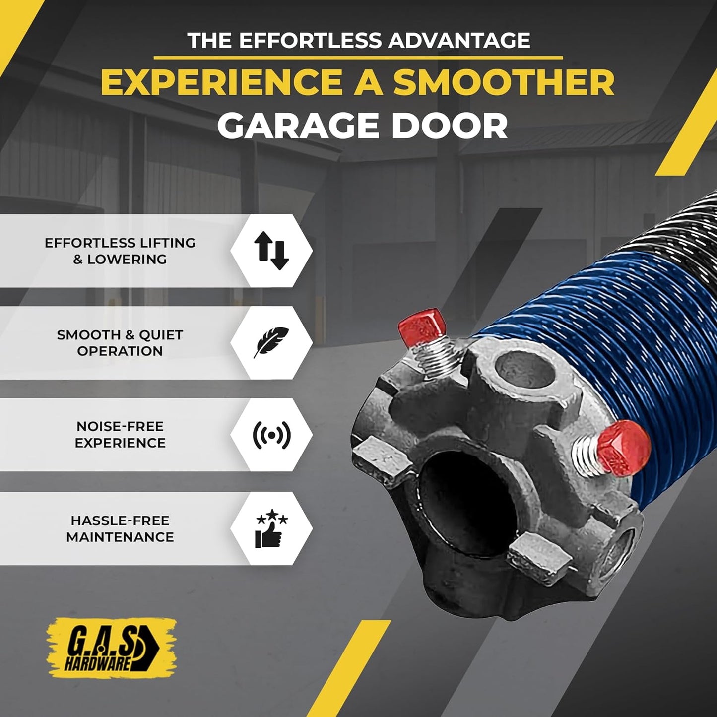 Garage Door Torsion Springs 283x2x37 Includes 1” Steel Bearing, Gloves, and Winding Bars for Left and Right Side of Garage Door Precision E-Coating 5-Year Warranty Minimum 30,000 Cycles (Pair)