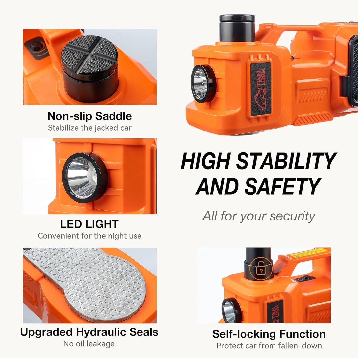 Electric Car Jack Kit with Hydraulic Lift 5-Ton, Tire Inflator Heavy-Duty 12V Floor Jack for Sedans,SUVs,MPVs & Trucks.Ideal for Tire Changes & Garage Repairs (no Electric Wrench)