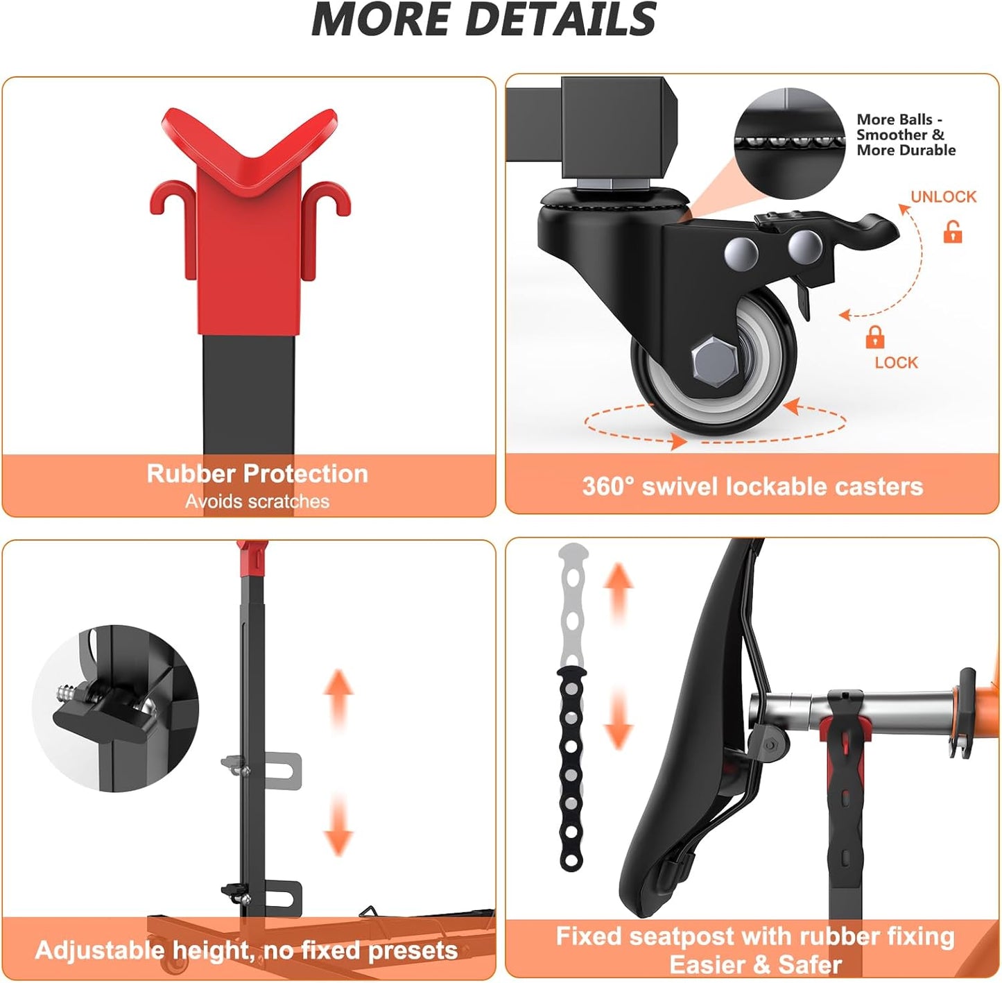 Vertical Bike Stand,Freestanding Space-Saving Bike Rack with Adjustable Height for Wheels Sizes up to 29”,Indoor Bike Storage Rack for Garage & Apartment, Upright Bicycle Floor Holder for MTB Road