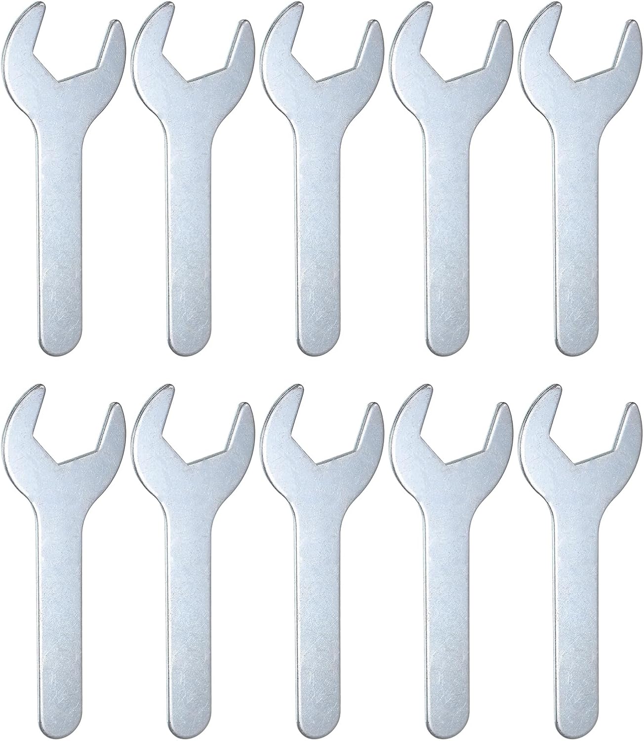 HARFINGTON 10pcs Small Wrench 24x120x2.3mm Metric U-Shaped Single Open Ended Spanner Super Thin Flat Head Galvanizing Wrench for Automotive Repair Furniture Assembly
