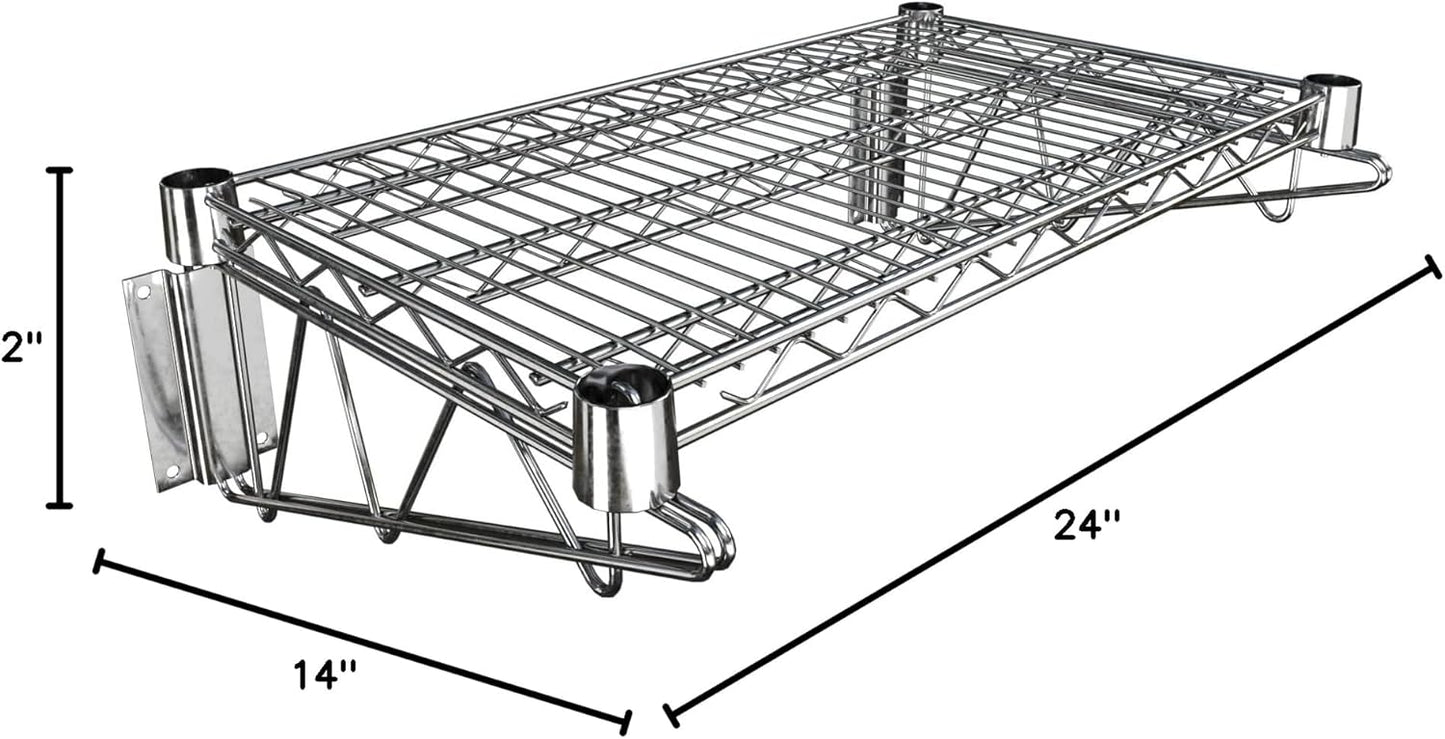14" x 24" Chrome Wire Wall Mount Shelf