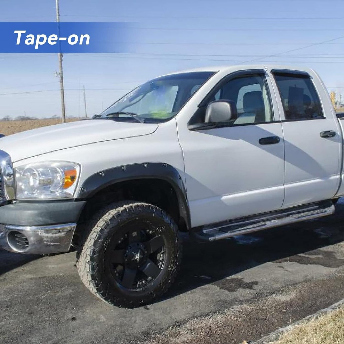 Window Visors Rain Guards for 2002-2008 Dodge Ram 1500 Quad Cab/Extended Cab, Window Vent Wind Deflectors Visors Shades for 03-09 Dodge Ram 2500 3500 Extended Cab