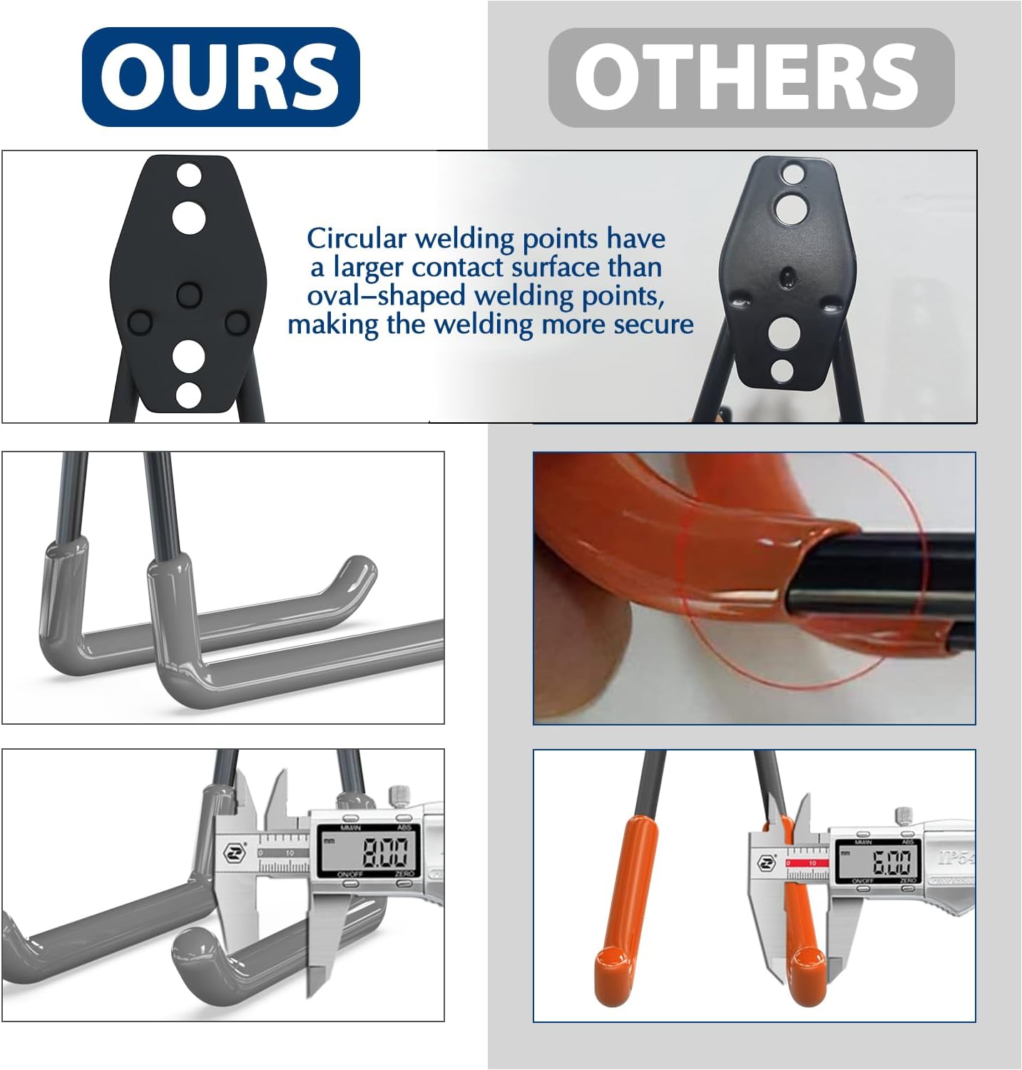 3-H Garage Wall Hooks 20 Pack, Garage Hooks Heavy Duty with Extra Welding Spots, Garage Organizer for Garden, Lawn, Chairs, Ladders, Weed Eater, Shovel(Gray)