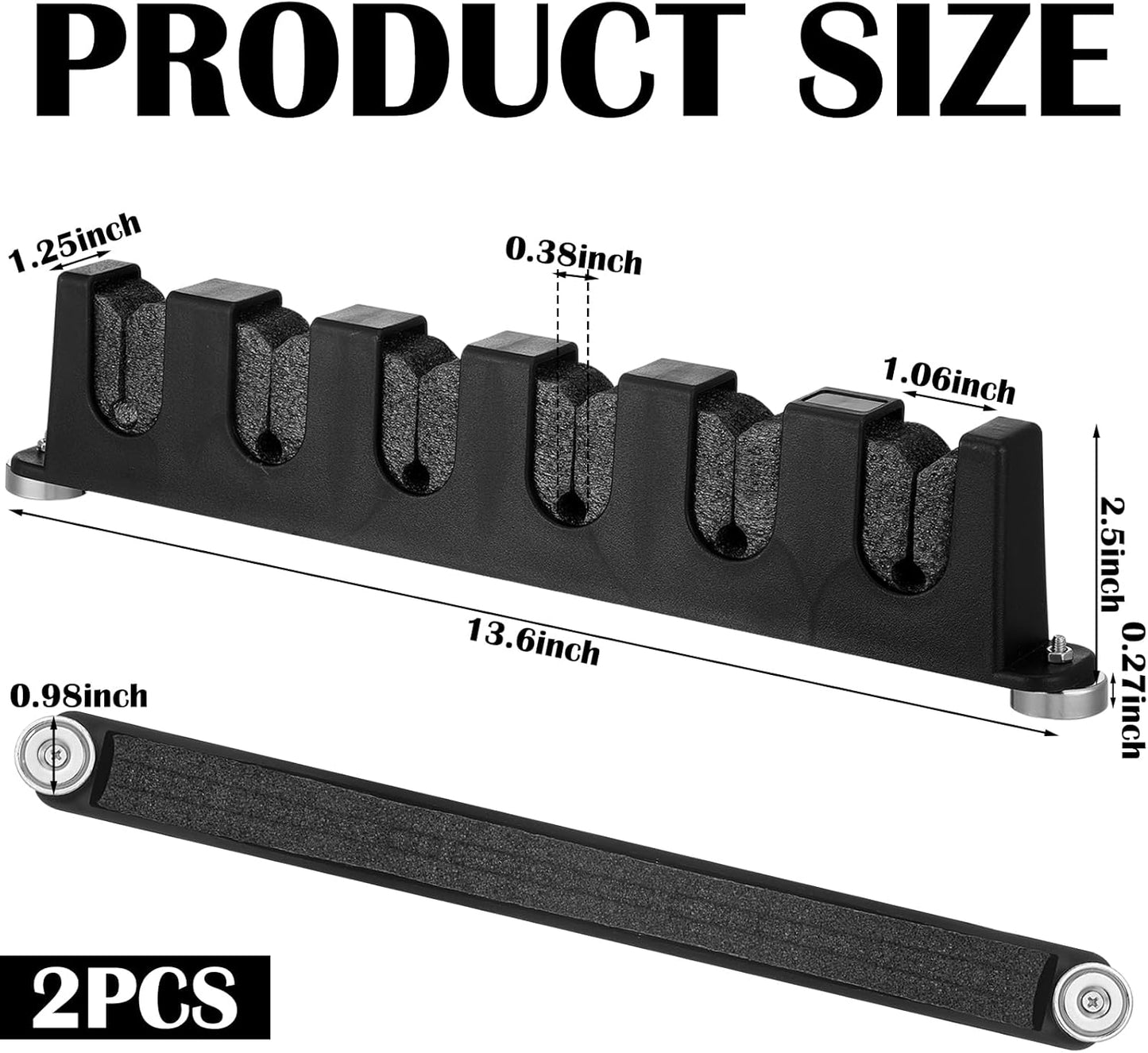 2 Pcs Magnetic Fishing Rod Holder for Car Fishing Pole Rack Vertical Rod Storage Holders for Truck Bed Boat Wall Garage Door