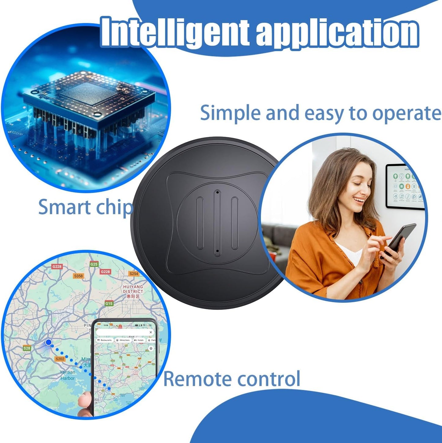 GPS Tracker for Vehicles,Car GPS Tracker Portable Real Time Magnetic GPS Tracking Device, Full Global Coverage Location Tracker for Car,kids,dogs,Trucks/Person. No Subscription Required/No Monthly Fee