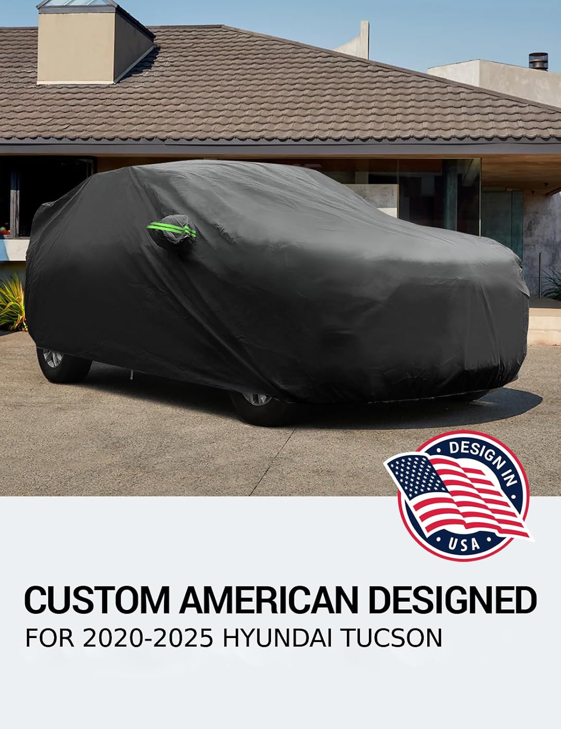 Proadsy 2025 Upgrade Car Cover for Hyundai Tucson 2020-2024 2025, Waterproof All Weather, Windproof Snowproof Rain Hail Sun UV Dust Snow Protection Full Outdoor Indoor Exterior Car Covers