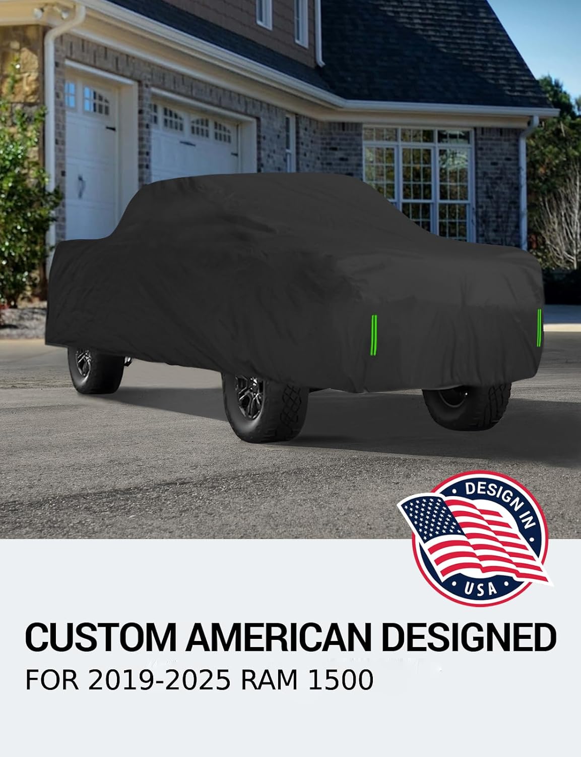 Proadsy 2025 Upgrade Car Cover Custom Fit for Ram 1500 2019-2024 2025, Waterproof All Weather for Automobiles, Windproof Snowproof Rain Hail Sun UV Protection Full Outdoor Indoor Exterior Car Covers