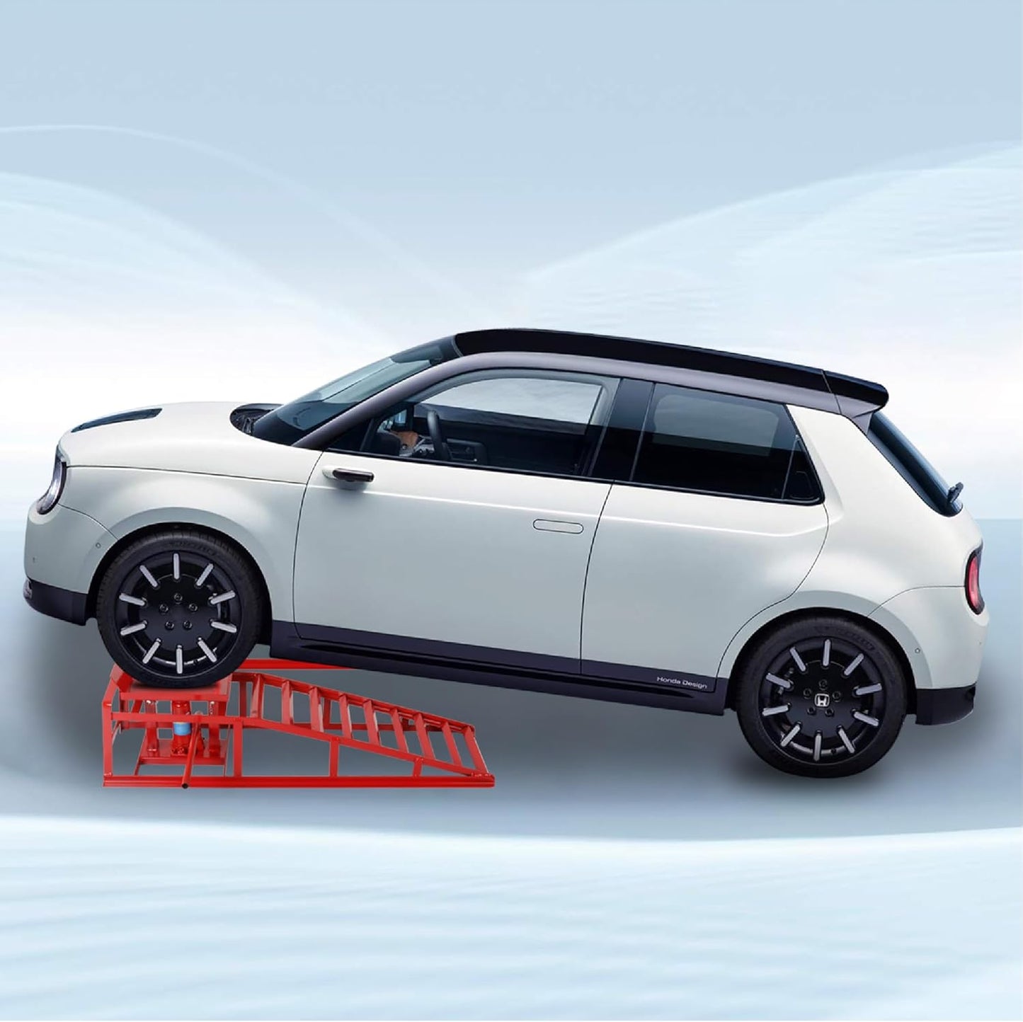 2 Pack Hydraulic Car Ramps 10,000lbs/5T Capacity Low Profile Car Lift Service Ramps Truck Trailer Garage, Height Hydraulic Vehicle Ramps,Red