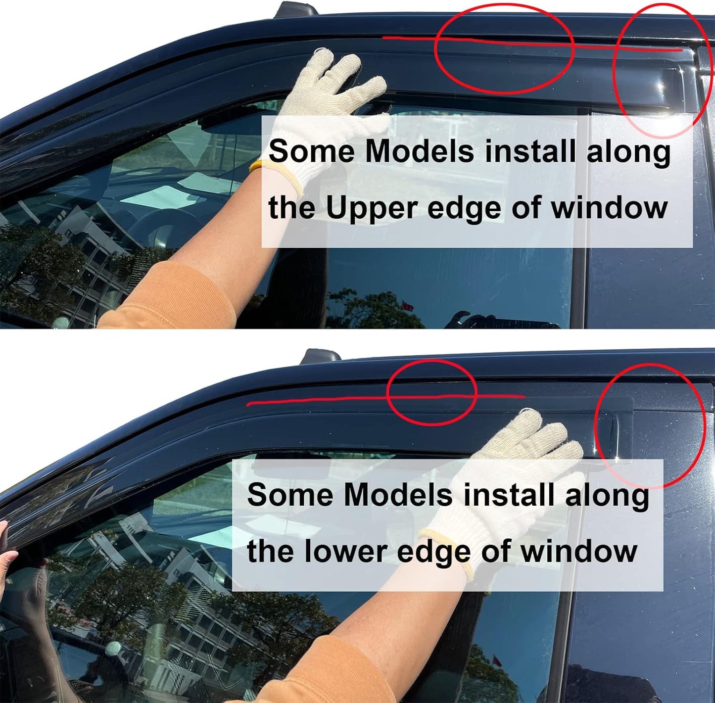 Smoke Window Visors Compatible with 2005-2016 Nissan Frontier Crew Cab 4 Full Size Doors Sun/Rain Guards Wind Deflectors 4pc