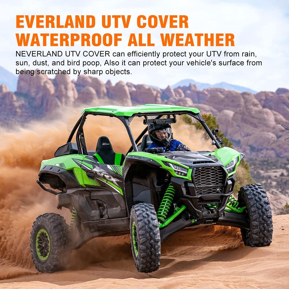 NEVERLAND UTV Cover, All-Weather Protection Side by Side Cover 4-6 Passenger, Universal for Polaris RZR General Honda Suzuki Yamaha SxS Arctic Cat John Deere Kymco Bobcat Argo Can Am Maverick X3