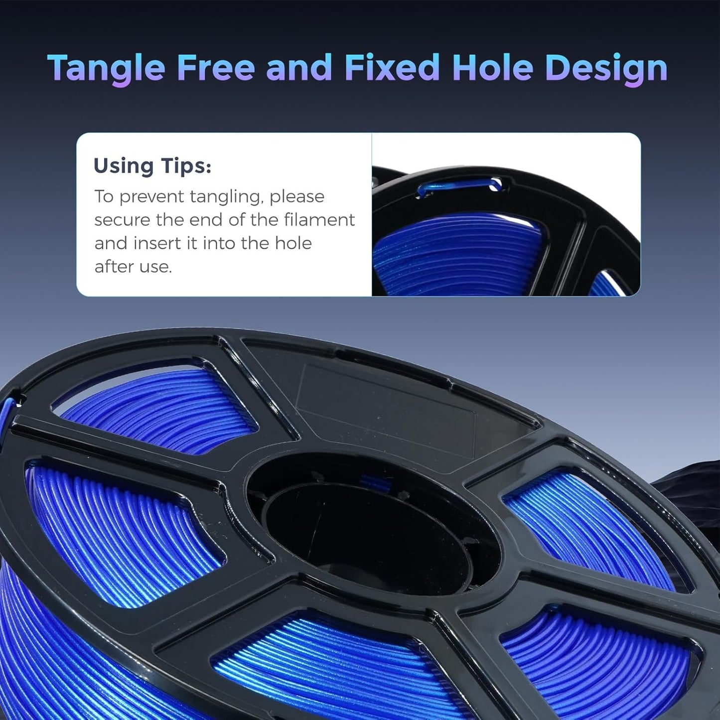 FLASHFORGE PLA Filament 1.75mm +/- 0.02mm Skydiver Blue, Color Changeable 3D Printer Filament 1kg (2.2lbs), Chameleon 3D Printing Filament Changing Colors with Light, Perfectly Hide The Layer Line