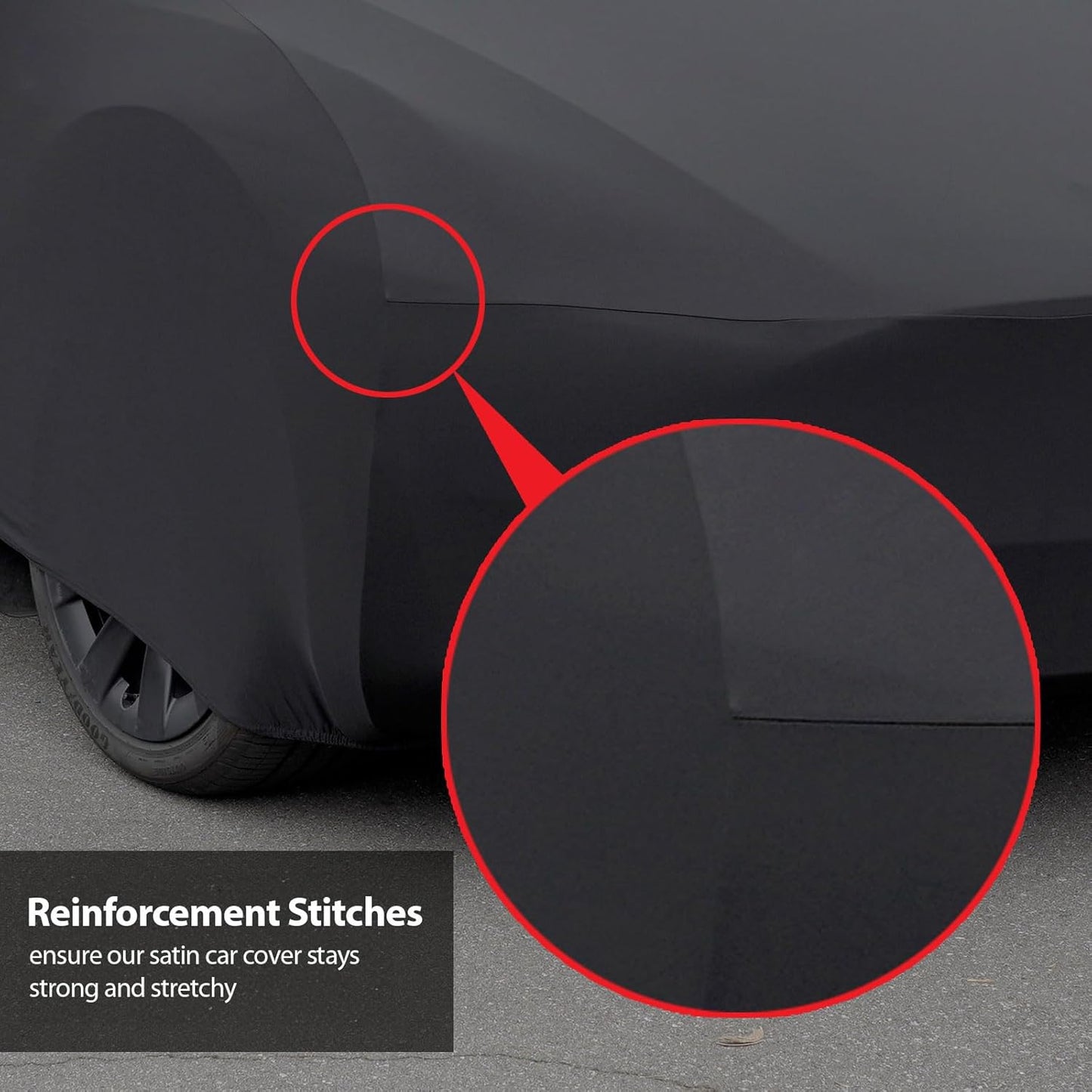 DaShield SoftTec Indoor Stretch Satin Car Cover for Hyundai Elantra 2021-2025 Sedan 4-Door Elastic Flexible High-end Luxury Dust-Proof Protection, Car Show, Underground Garage, Black