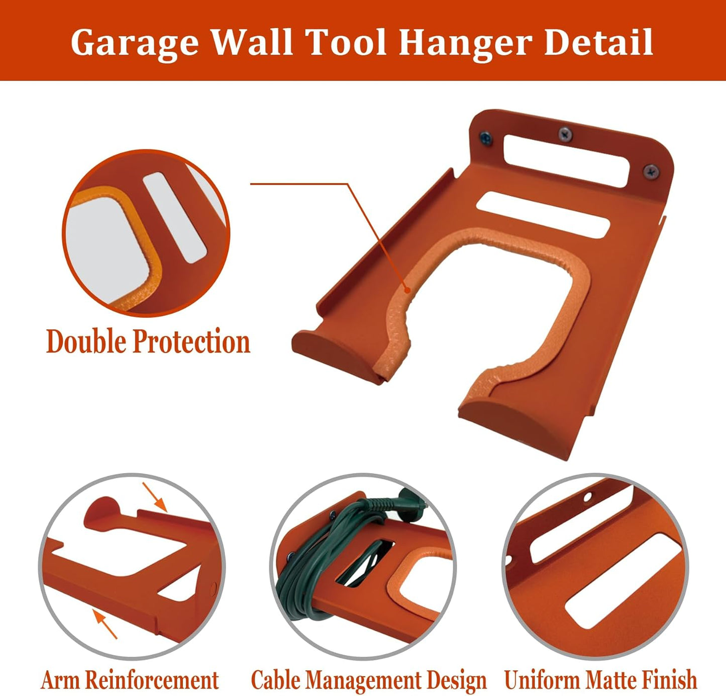 Weed Eater Hanger -1 Pack Heavy Duty Trimmer Rack Wall Mount for Grass Trimmer, Garden Tool Rack/Bracket, Wall Mount Tool Hanger, Shed Storage, Weed Wacker Holder