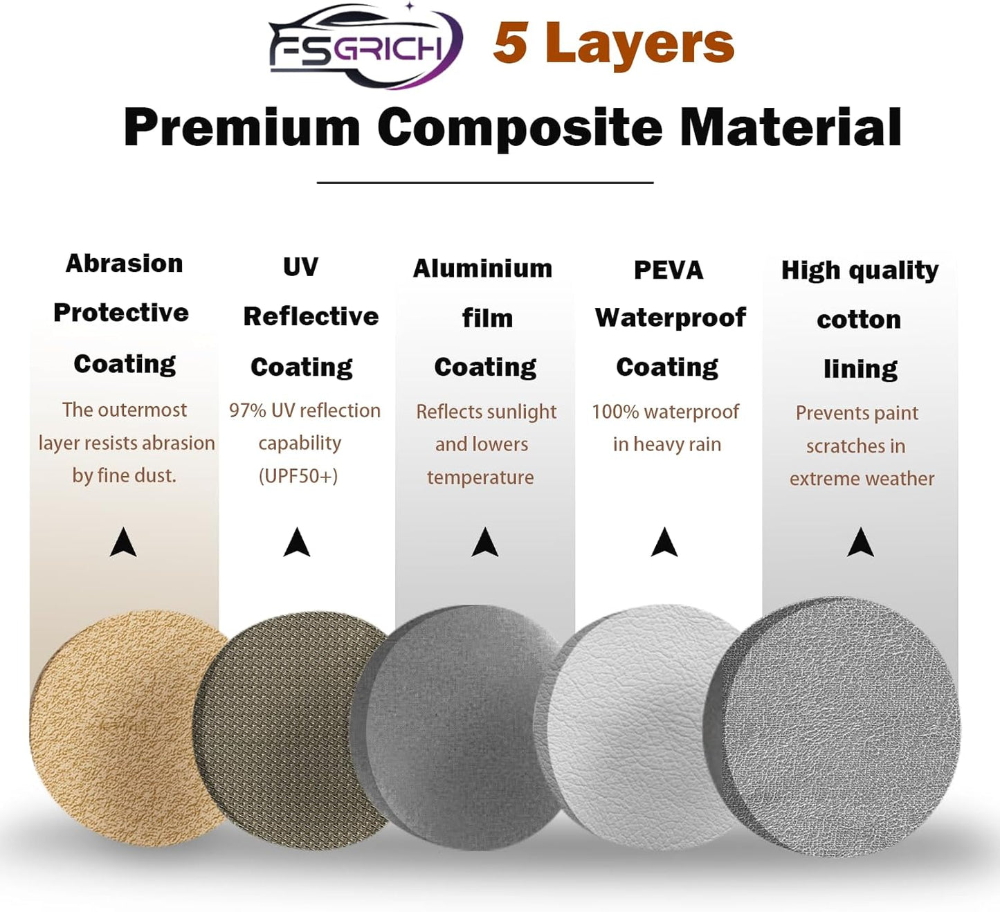 Car Cover Waterproof All Weather Compatible with Chevy Corvette C4 C5 C6 C7 C8, Outdoor Anti-UV Sun Rain Protection Full Exterior Cover (Camel with Brown)