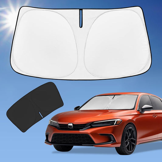 for Honda Civic 2022-2024 2025 Sun Shade Sunshade Windshield Cover, 4-Layer Front Window Shade Custom Fit Civic (Not for 2022 Sport) Sedan, LX, EX, EX-L, Touring Sun Visor 240T Shade Car Accessories