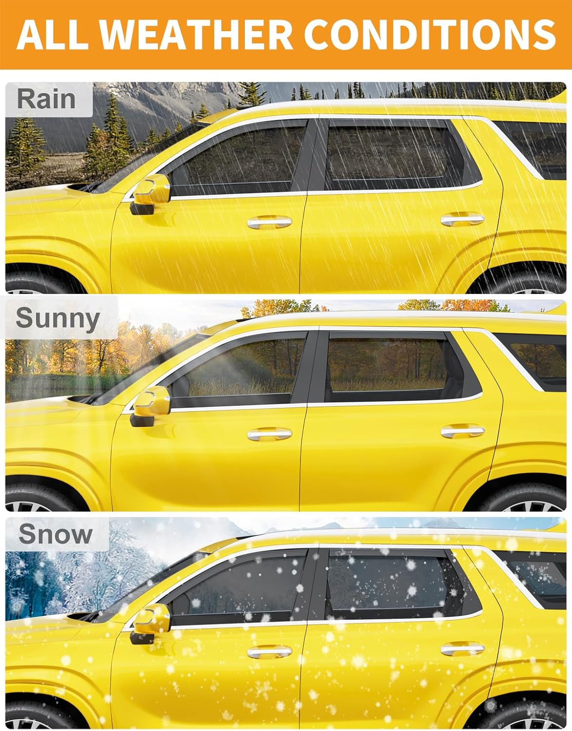 in-Channel Window Rain Guards Fit for Hyundai Palisade 2020 2021 2022 2023 2024 2025 Extra Durable Window Deflectors Vent Visors Shades Car Accessories Visors Rain Guards -4 pcs