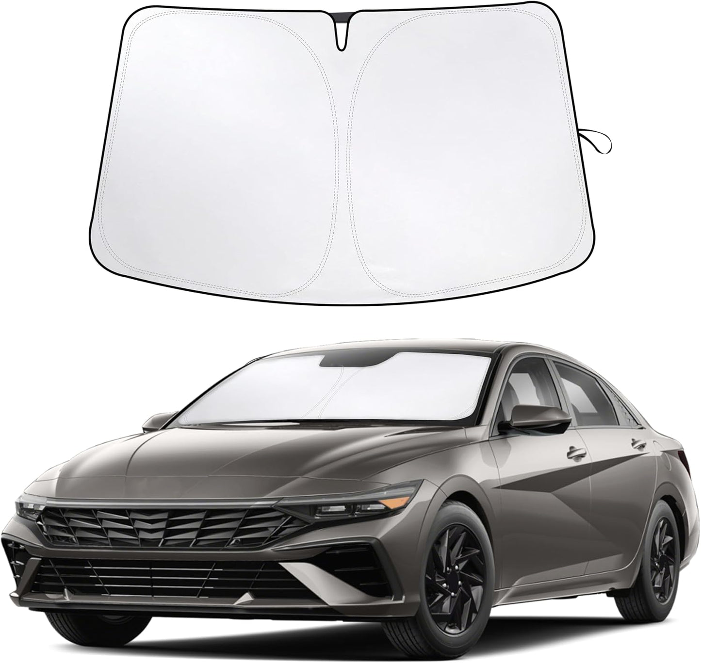 Econour Windshield Sun Shade for 2021-2024 2025 2026 Hyundai Elantra Accessories Sunshade Window Sun Visor Protector Foldable Blocks UV Rays Keep Your Car Cooler