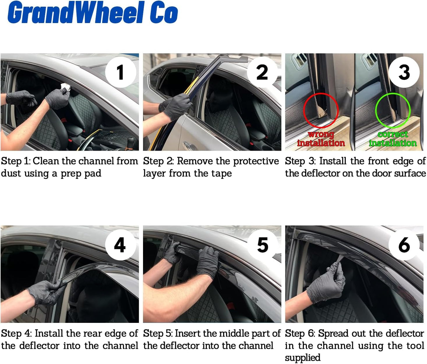 Window Deflectors Smoke Tinted in-Channel Side Window Vent Visor Deflectors Rain Guards Compatible with Terrain 2018-2024 - 4pcs. GW0880