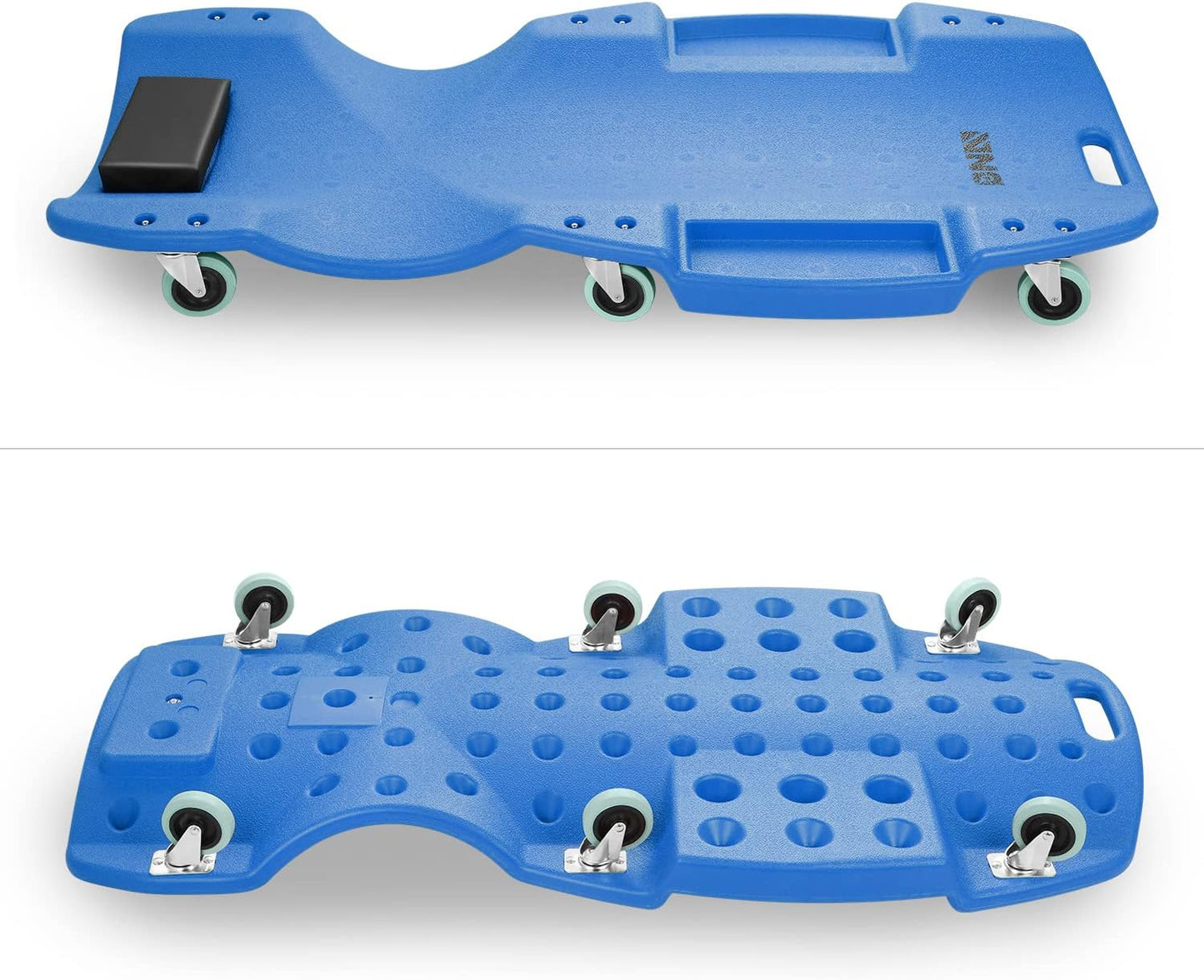 DNA MOTORING TOOLS-00239 48 Inches Heavy-Duty Low-Profile Roller Automotive Creeper with Padded Headrest, Blue