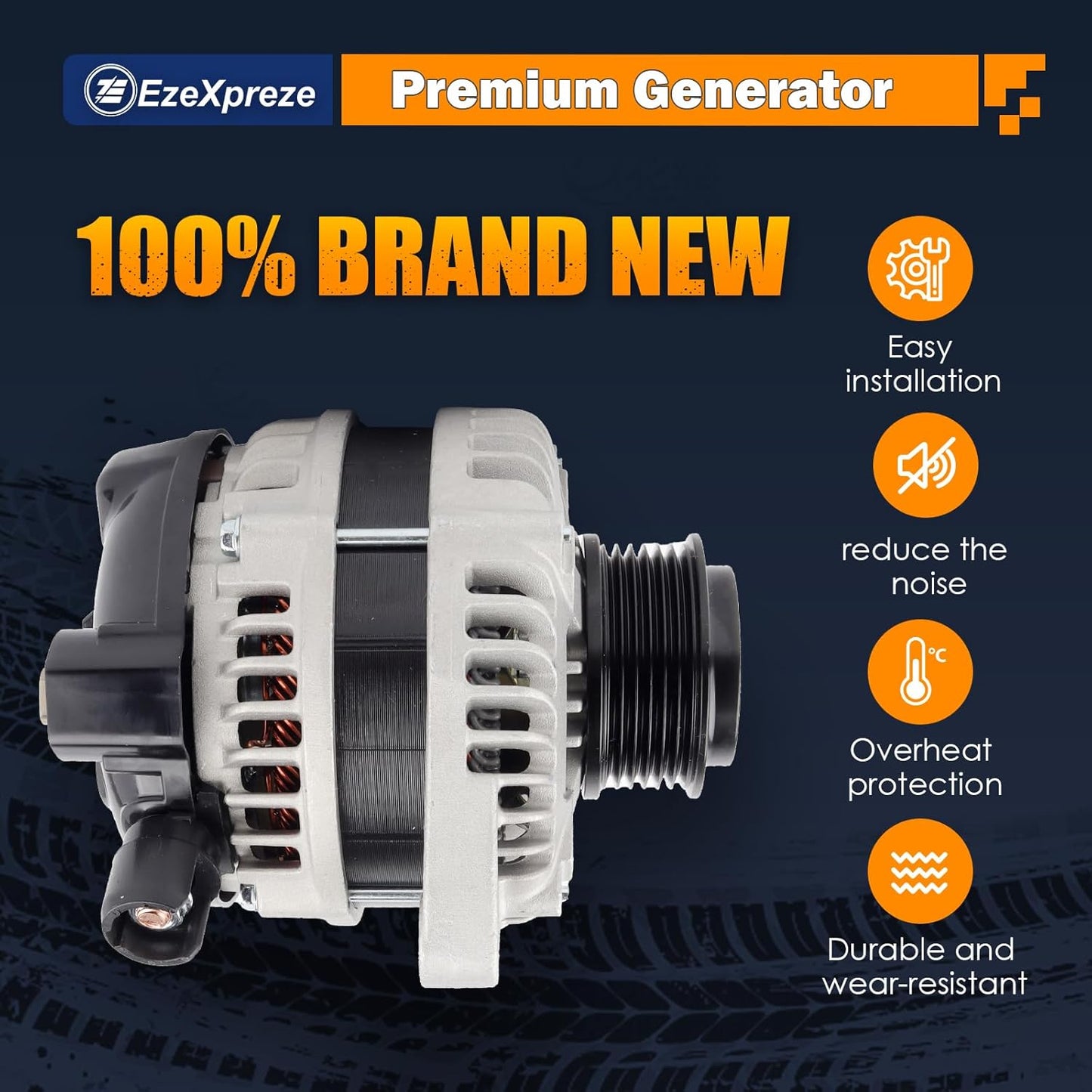 Ezexpreze Alternator Fit for Honda Odyssey 3.5L V6 2014-2017,130Amp CW,OE#11775 31100-RV0-A11 400-52718R