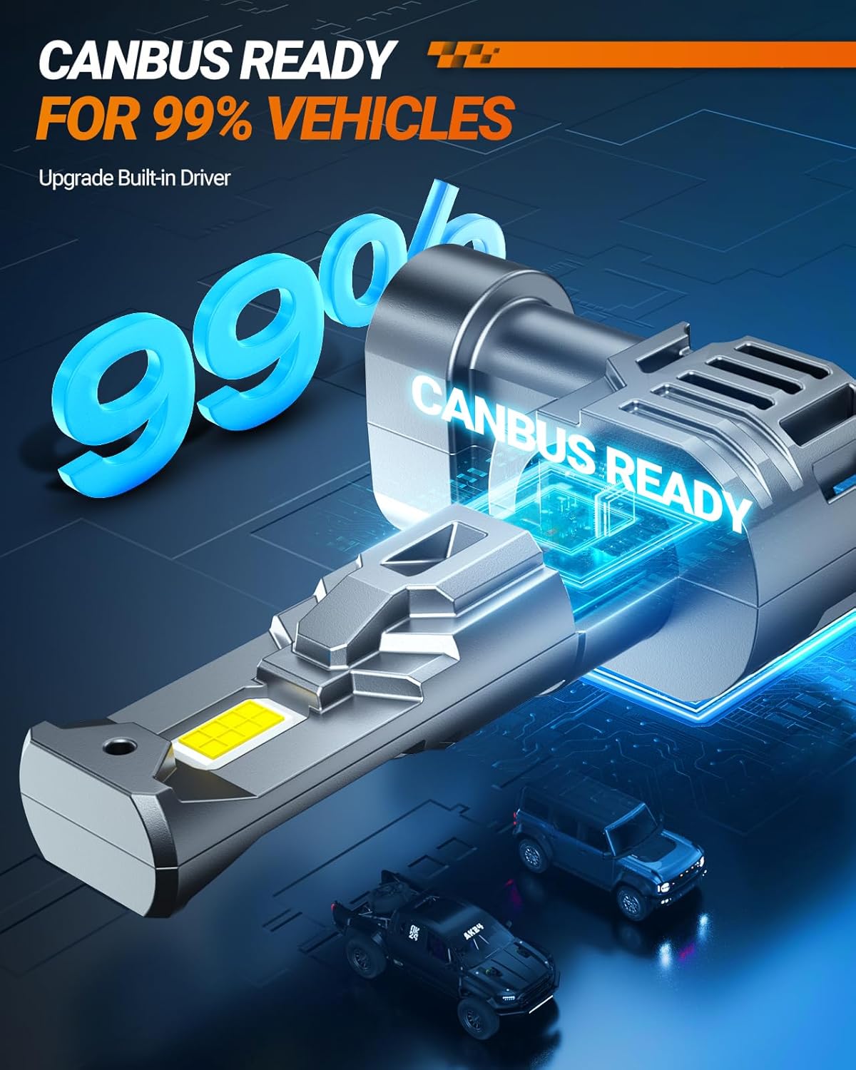 SEALIGHT 9012/HIR2 Bulbs, 30000LM 6500K Fog Bulbs 1:1 Mini Size with Cooling Fan, 9012 for Powersports ATV/UTV, 3 Mins Plug-N-Play, Pack of 2