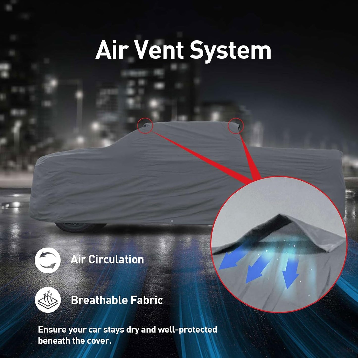 USCarCover Supreme All Weather Protection, Breathable Car Cover for Jeep Gladiator 2020-2025 Truck Upgraded Fabric Semi Custom Fit Pollution, Dust, Sun, Snow, Rain